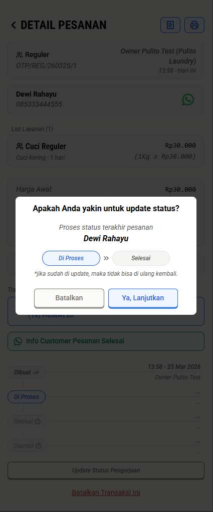 Konfirmasi Perubahan Status