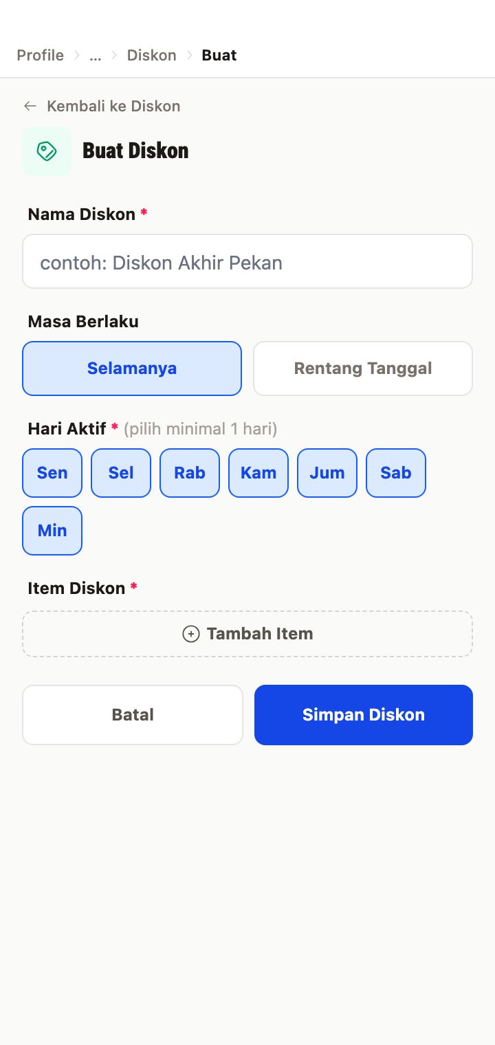 Form Buat Diskon