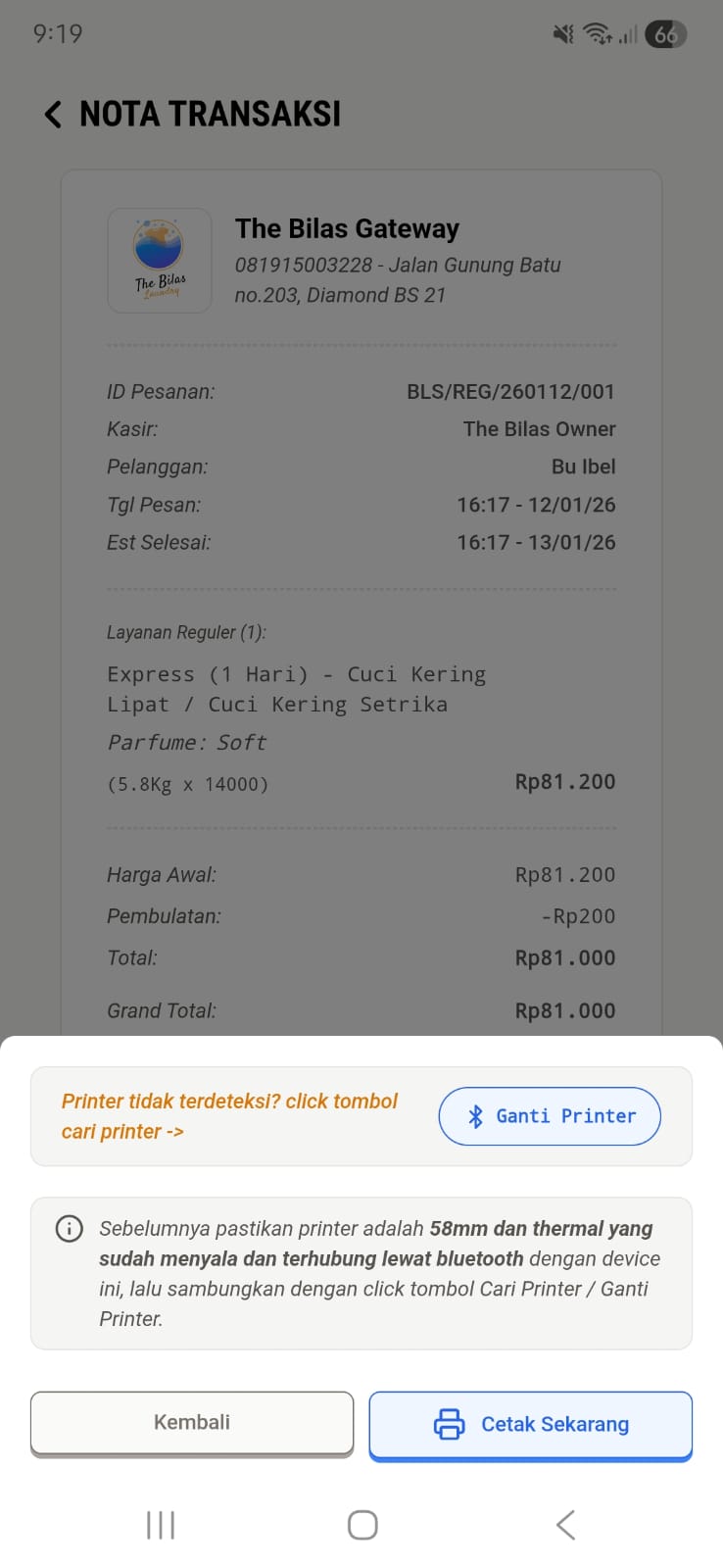 Pilih Printer dari Daftar