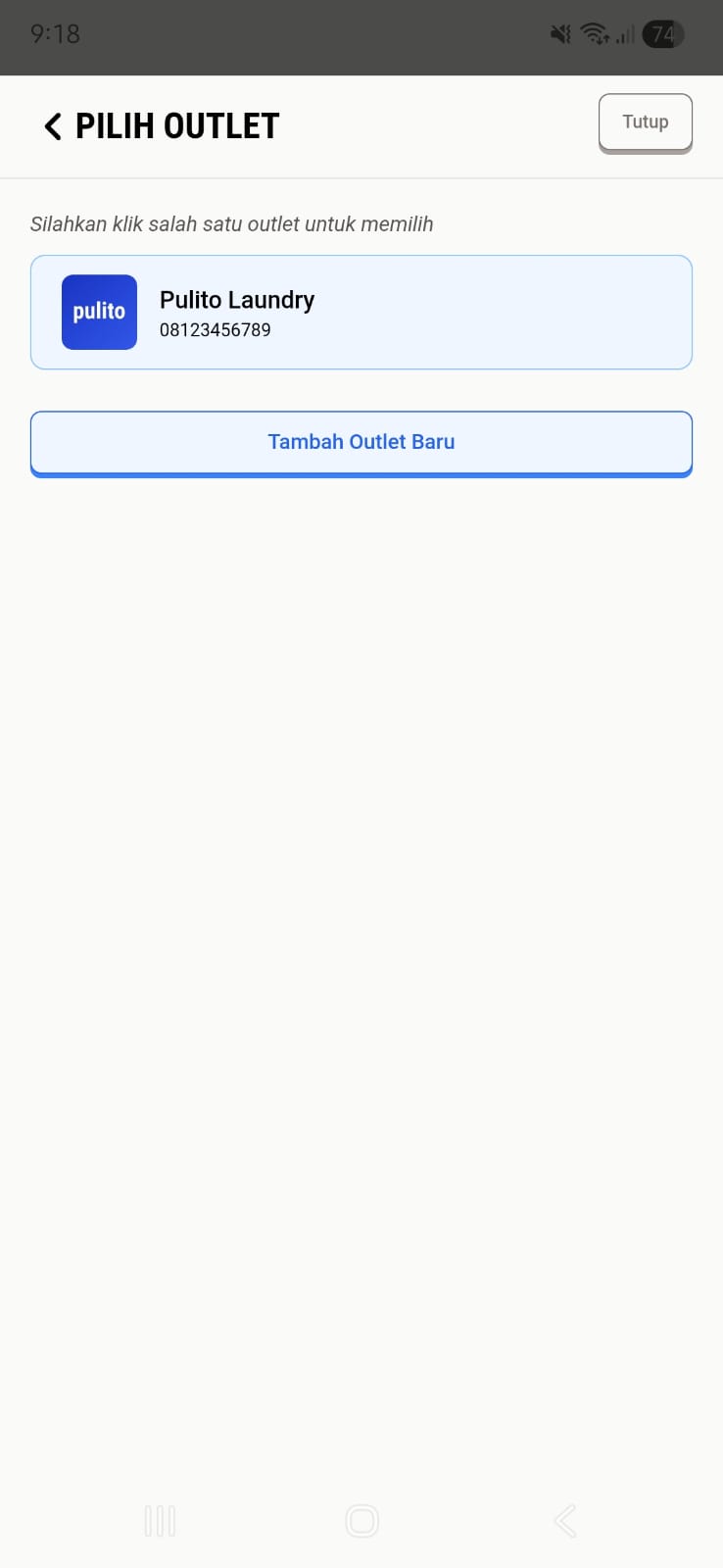 Tambah Cabang Outlet Baru